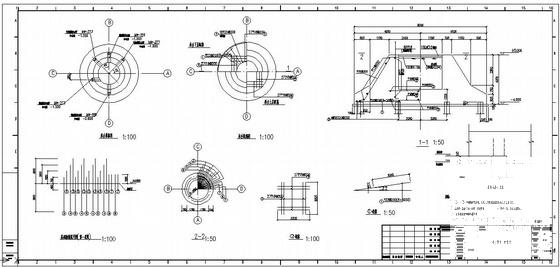 水塔承台模板、配筋节点构造详图纸cad - 1