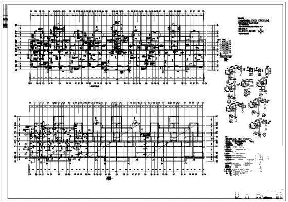 住宅楼及地下室结构设计施工图纸cad布置图 - 2