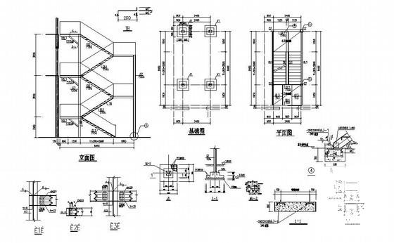 钢楼梯结构详图纸cad平面图 - 1