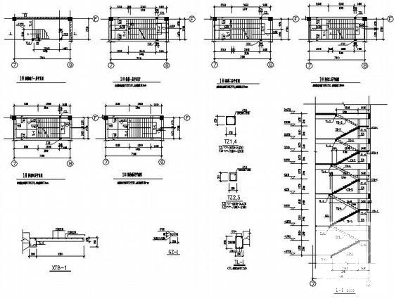 楼梯结构详施工图纸cad节点详图 - 2