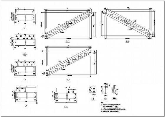双剪钢楼梯构造详图纸cad平面图 - 1