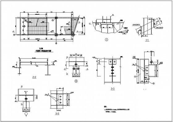 双剪钢楼梯构造详图纸cad平面图 - 2