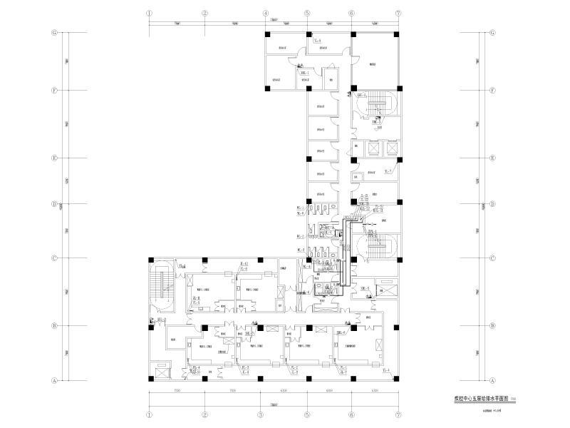 疾控中心五层给排水平面图