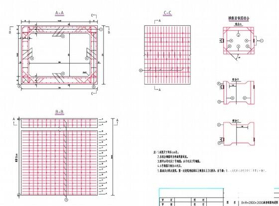 2.8x2m钢筋混凝土箱涵设计套CAD图纸 - 2