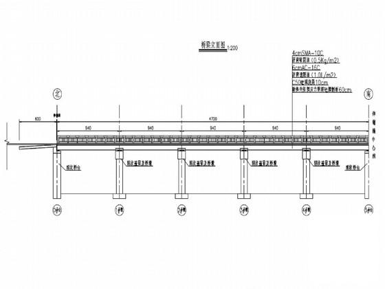 5跨空心板桥维修加固CAD施工图纸设计（裂缝脱皮） - 1