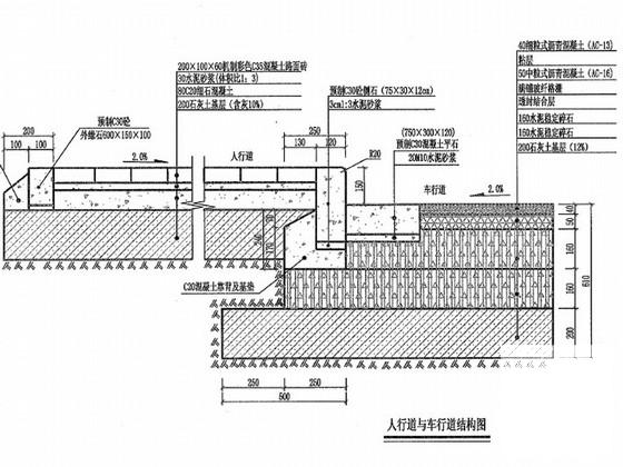 城市道路改建工程CAD施工图纸设计（交通工程）(水泥混凝土路面) - 1