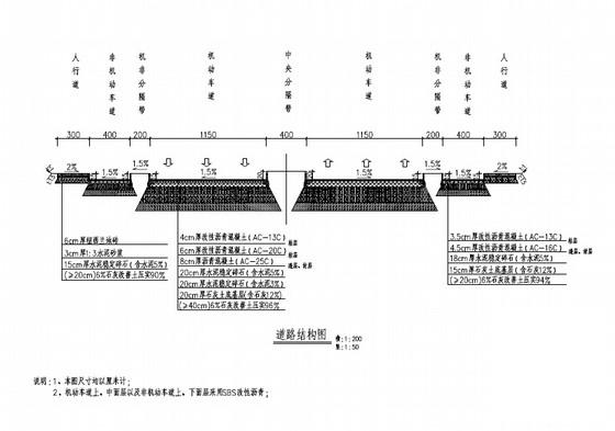 45m宽城市主干路工程施工方案图纸（73张）(cad设计图) - 2