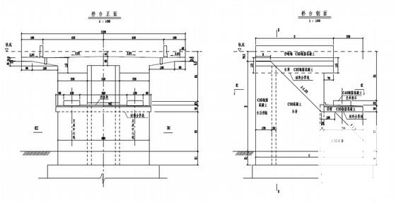 八度地震区双线客专直曲线矩形空心桥台设计图纸 - 2
