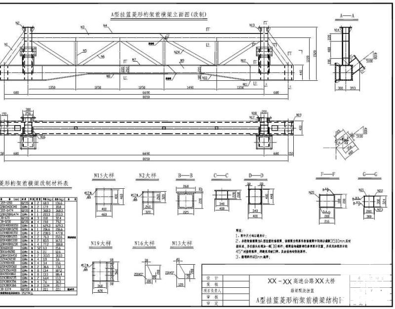 高速公路大桥挂蓝施工设计图纸 - 4