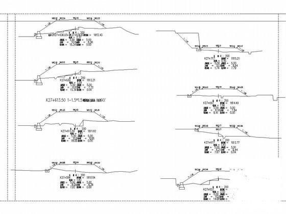 山区公路路基横断面CAD设计详图纸（190张） - 1