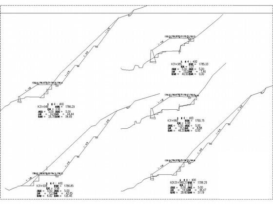 山区公路路基横断面CAD设计详图纸（190张） - 5