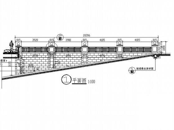 斜坡花架施工CAD大样图 - 1