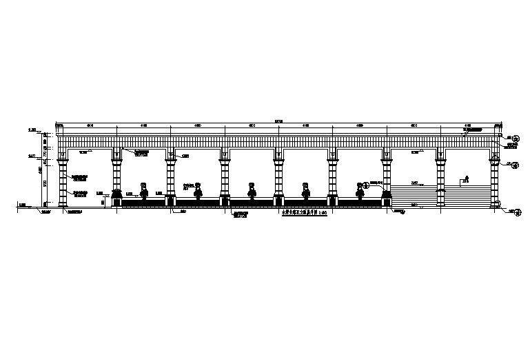 弧形水景长廊设计CAD施工图纸 - 2