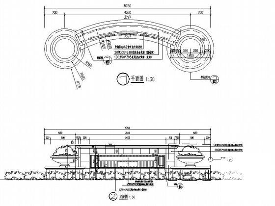 小区入口LOGO景墙CAD施工图纸，含节点图纸 - 1