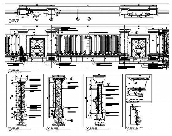 欧式风格围墙施工dwg和CAD图纸 - 1
