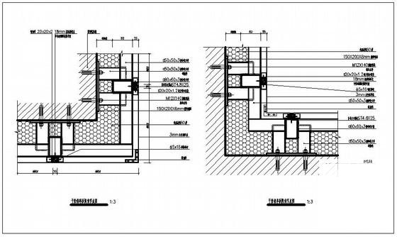 干挂铝单板幕墙节点CAD详大样图 - 3