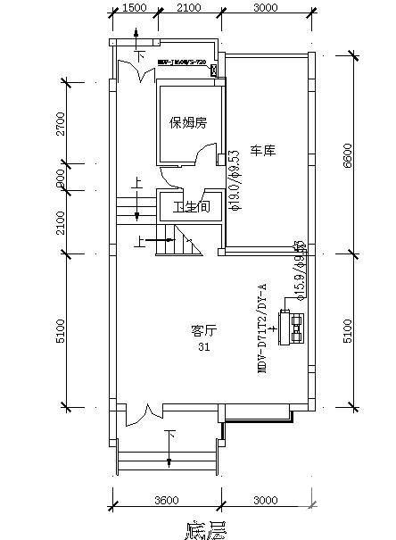3层别墅中央空调平面图（4页CAD图纸） - 1
