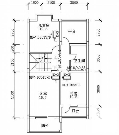 3层别墅中央空调平面图（4页CAD图纸） - 2