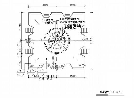 小型旱喷广场施工CAD图纸 - 1