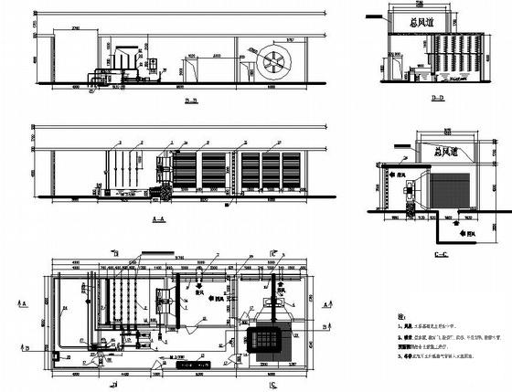 织造厂房空调除尘CAD大样图 - 3