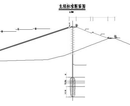 主坝防渗墙及灌浆层施工CAD大样图 - 1