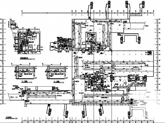 地下汽车库通风兼防排烟平面CAD图纸 - 1
