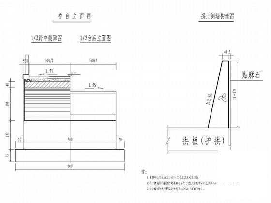 1-8.0m钢筋混凝土板拱桥CAD施工图纸（9张） - 2