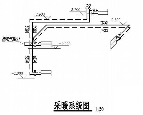 370平米公司采暖平面CAD图纸 - 2