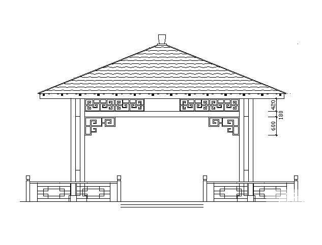 六米跨四角木方亭CAD施工图纸(基础大样图)(dwg) - 1