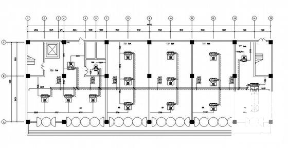 6层宾馆空调平面图（5页CAD图纸）(dwg) - 1