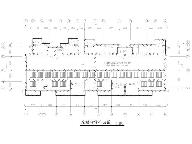 屋顶防雷平面图