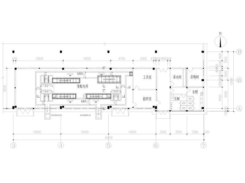 变电所设备基础平面图