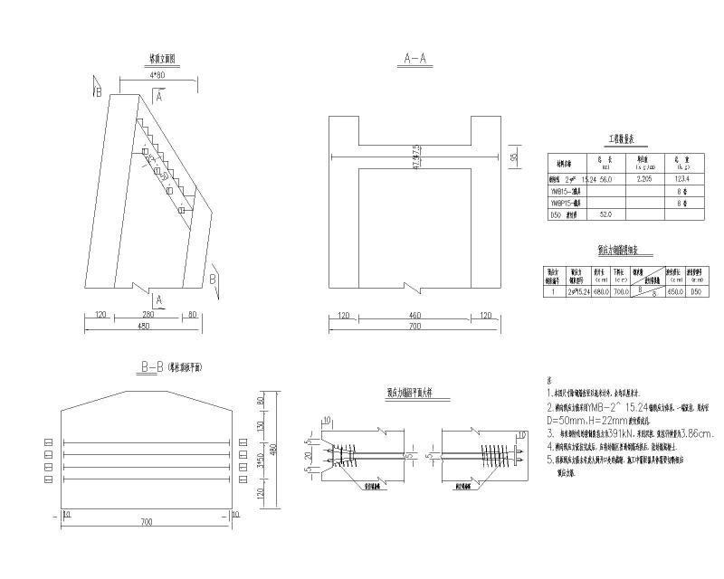 索塔顶板预应力钢筋布置图