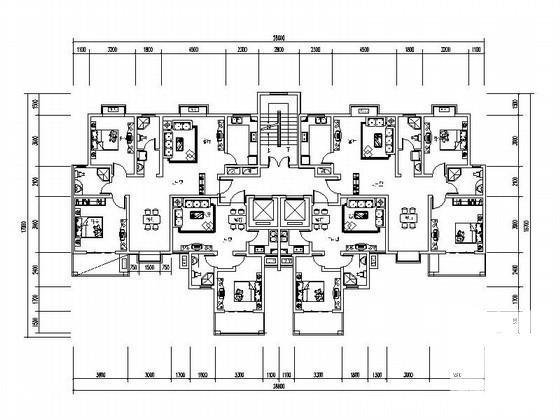 塔式高层一梯四户户型平面图纸（106\\50、80、90）.dwg - 1