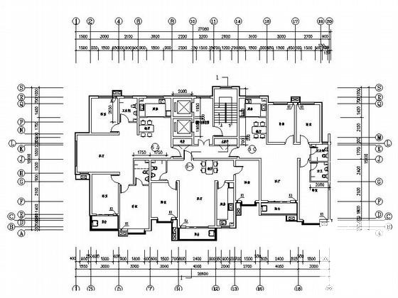 小高层住宅楼一梯三户型设计图纸.dwg - 1
