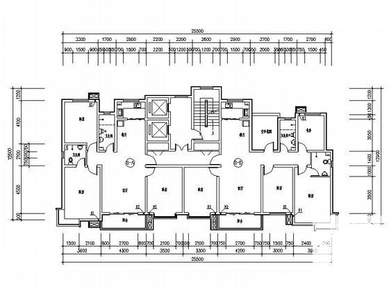 小高层住宅楼一梯二户型平面图纸（带空中花园）.dwg - 1