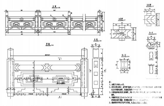 双孔箱涵施工图纸（青石栏杆）. - 5