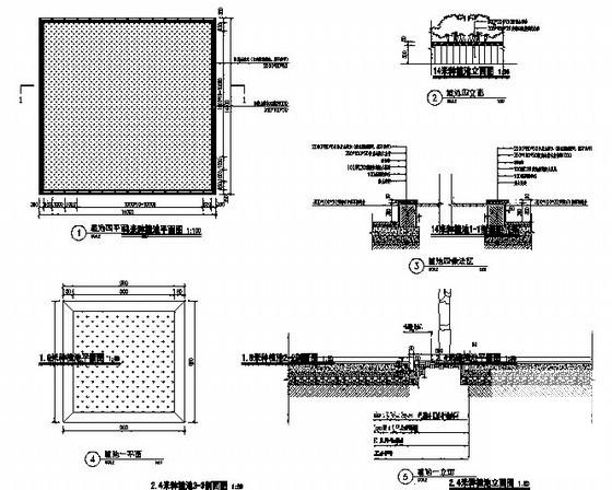 6种不同样式树池施工CAD详图纸.dwg - 1