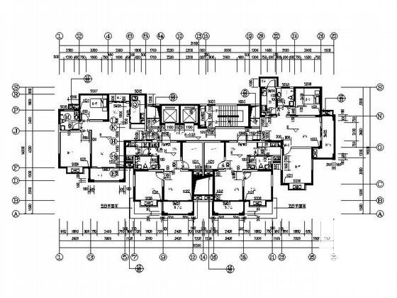 对称型一梯四户型平面图纸，共8张.dwg - 1