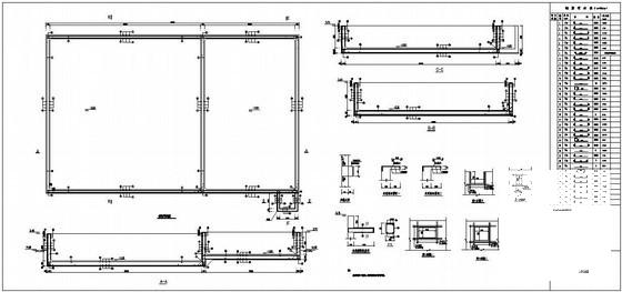 矩形水池构造详图纸cad剖面图 - 1