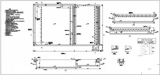 矩形水池构造详图纸cad剖面图 - 2