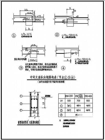 框架梁中间支座纵向钢筋节点构造详图纸cad - 1