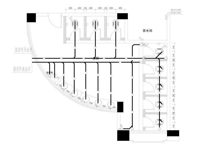 一层女厕排水大样图