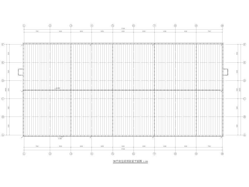 3#平房仓屋顶防雷平面图