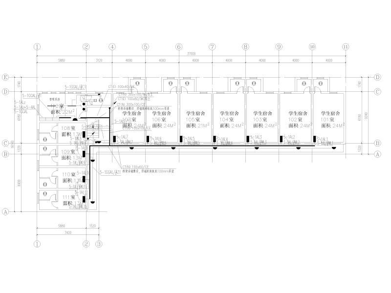 5号学生宿舍楼首层配电平面图