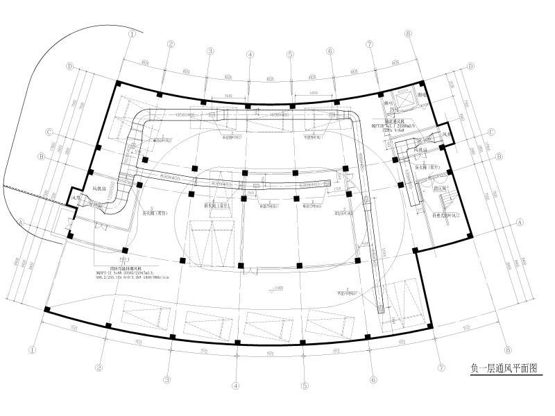 负一层通风平面图