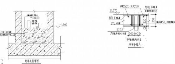 电梯底坑详图纸吊钩大样节点构造详图纸cad - 1