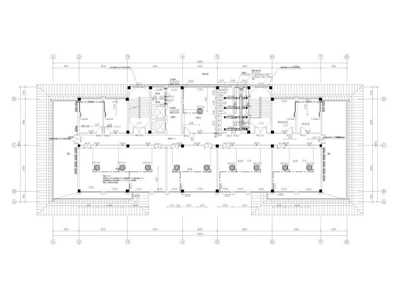五层通风空调防排烟平面图