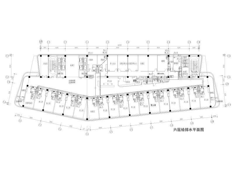 六层给排水平面图