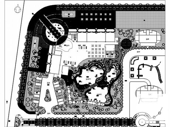 会所景观施工图纸集cad平面图及系统图 - 1